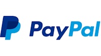 the paypal logo on a white background